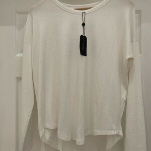 Rag & Bone White Hudson Long Sleeve Top